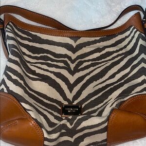 Michael Kors Black and White Shoulder Bag with Zebra Print
